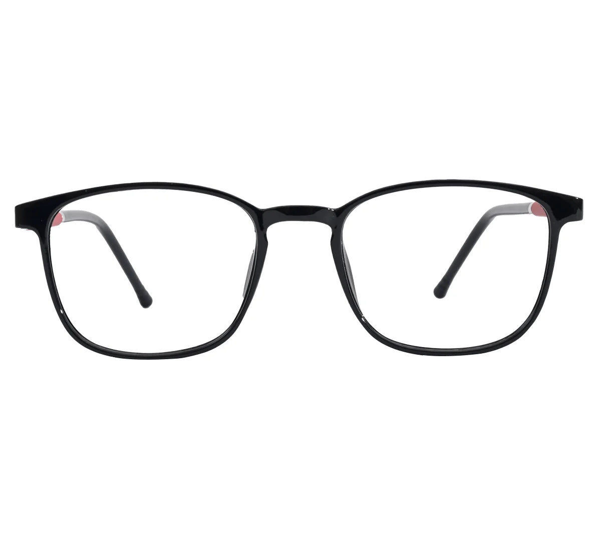 Bright Youth Kids' Transparent Eyeglass Frame with Pink Temples - Black