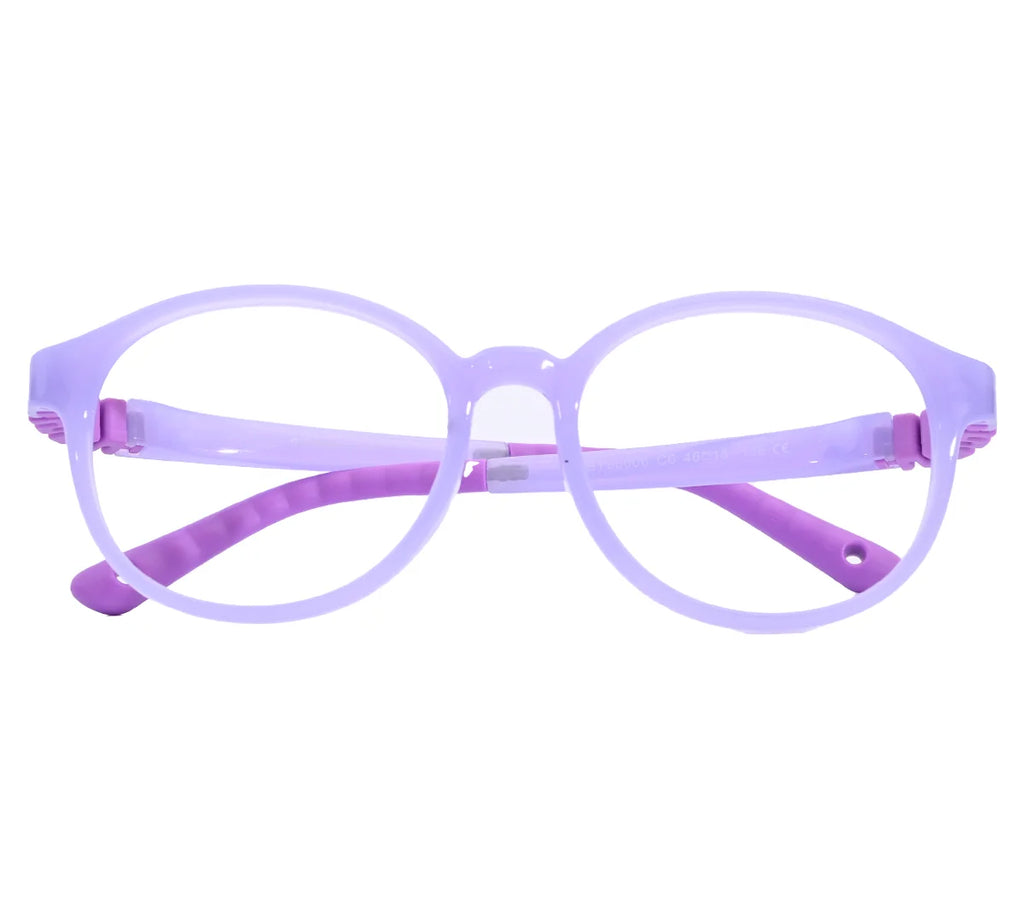 Adidas Kids' Blue Round Eyeglass Frame - Stylish & Durable - Purple