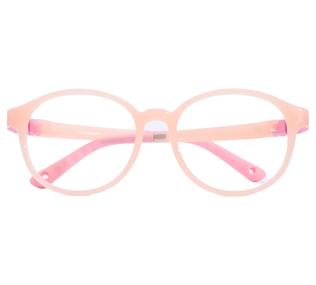 Adidas Kids' Blue Round Eyeglass Frame - Stylish & Durable - Light Pink