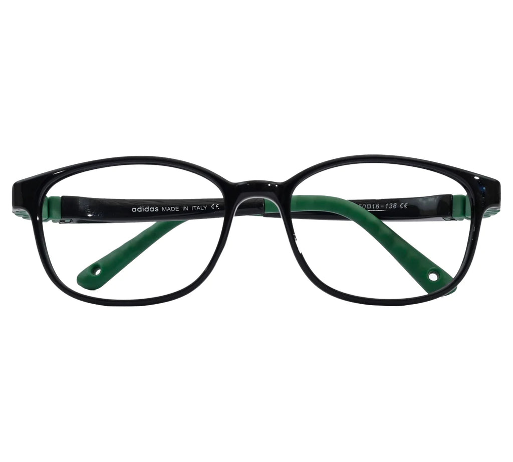 Adidas Kids' Blue Rectangular Eyeglass Frame - Vibrant & Comfortable - Black