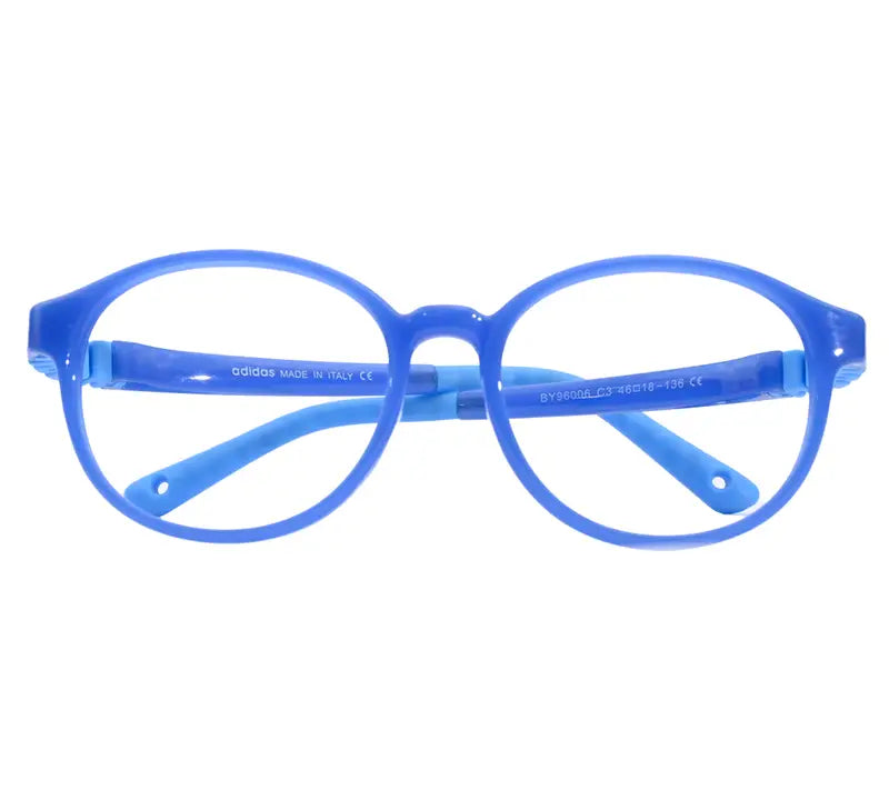 Adidas Kids' Blue Round Eyeglass Frame - Stylish & Durable - Blue
