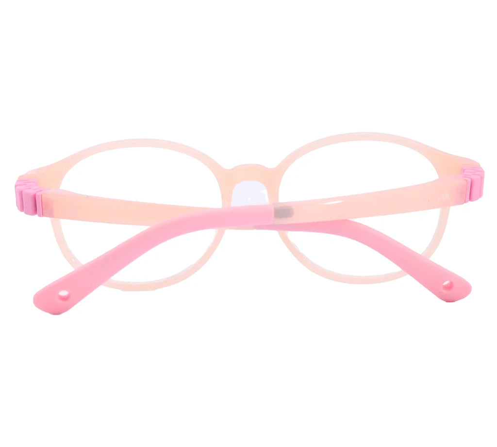 Adidas Kids' Blue Round Eyeglass Frame - Stylish & Durable - Light Pink