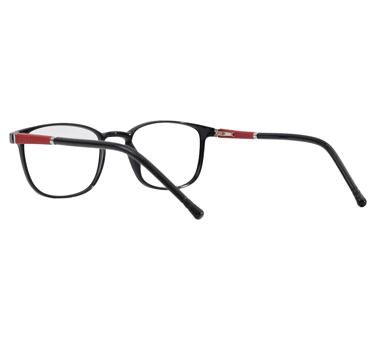 Bright Youth Kids' Transparent Eyeglass Frame with Pink Temples - Black