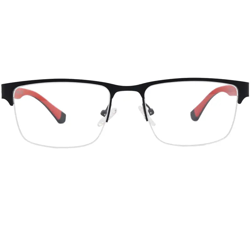 Emporio Armani Replica Eyeglasses - Black & Red Semi-Rimless