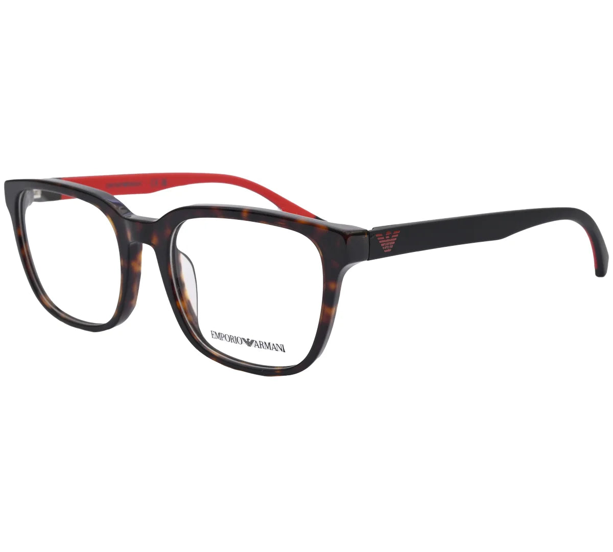 Emporio Armani Replica Eyeglasses - Tortoise Shell with Red Accent
