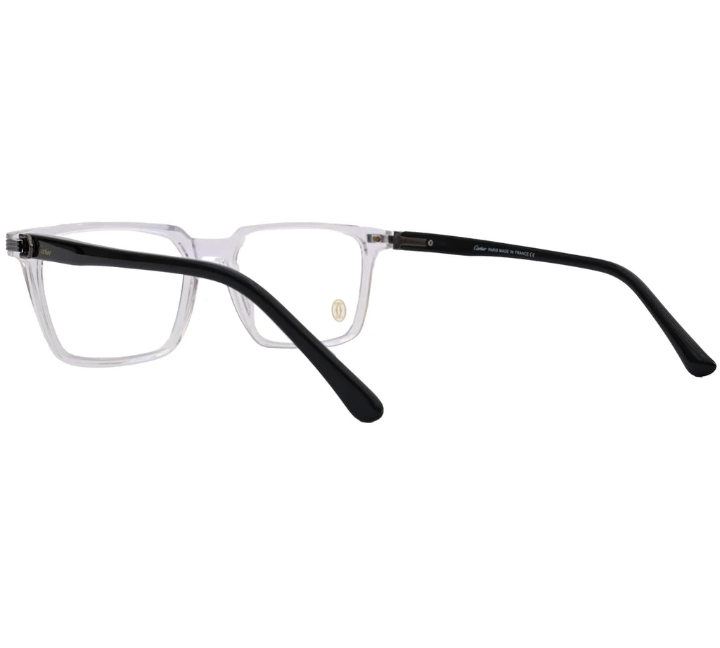 Cartier Replica Premium Eyeglasses - Black & Gold Frame - Crystal