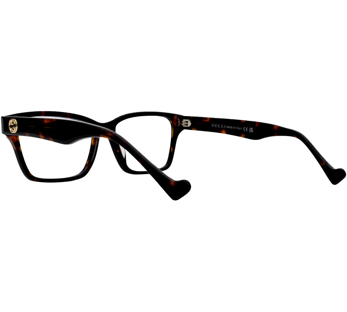 Gucci Replica Eyeglasses - Premium Tortoise Shell with Gold Detailing - Brown