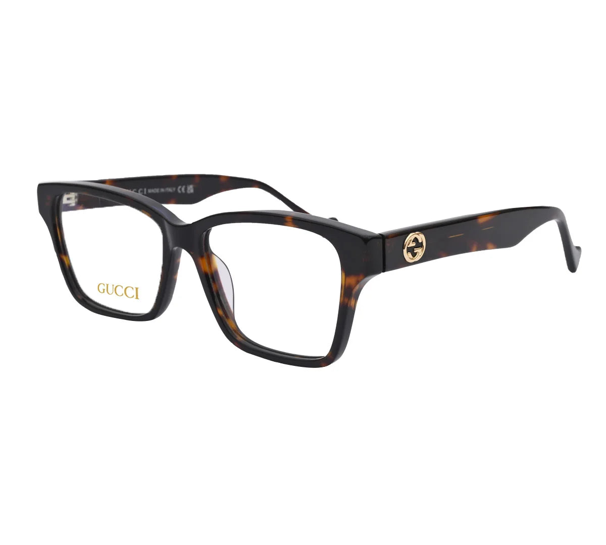 Gucci Replica Eyeglasses - Premium Tortoise Shell with Gold Detailing - Brown