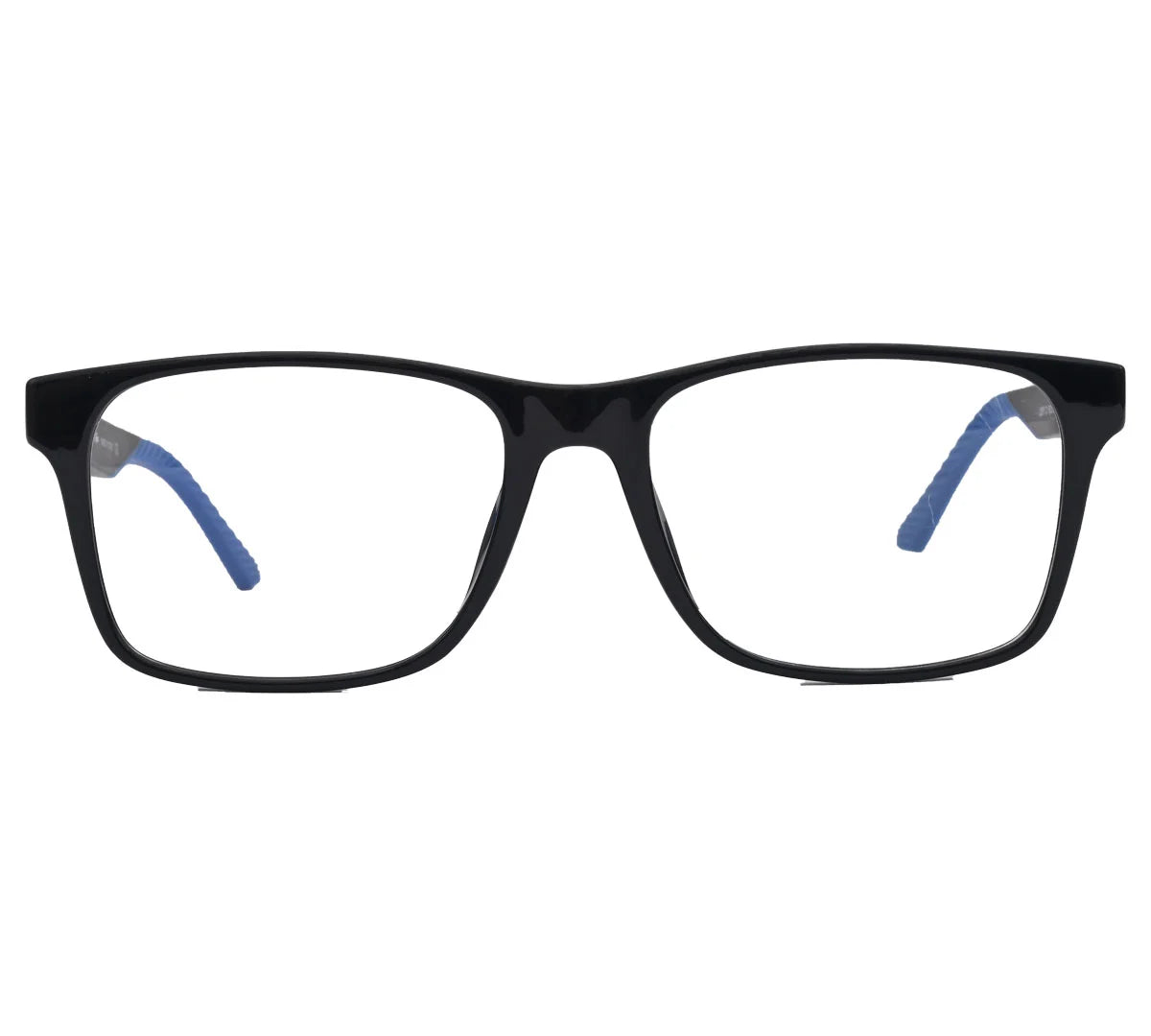 Lacoste Replica Eyeglasses - Black with Blue Accent &  Neon Clear Frame - Black/Blue