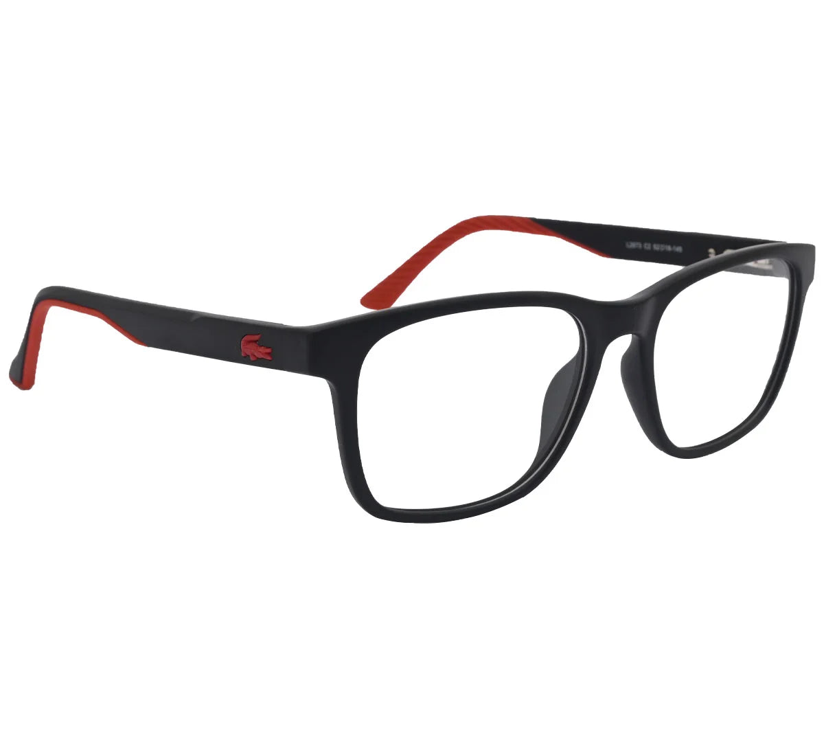 Lacoste Replica Eyeglasses - Neon Clear Frame & Black Frame with Red Accents - Black/Red