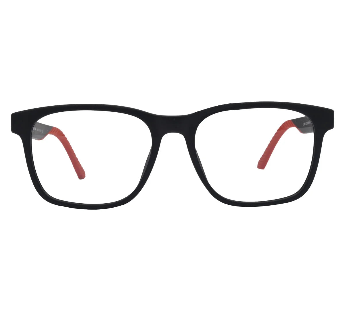 Lacoste Replica Eyeglasses - Neon Clear Frame & Black Frame with Red Accents - Black/Red