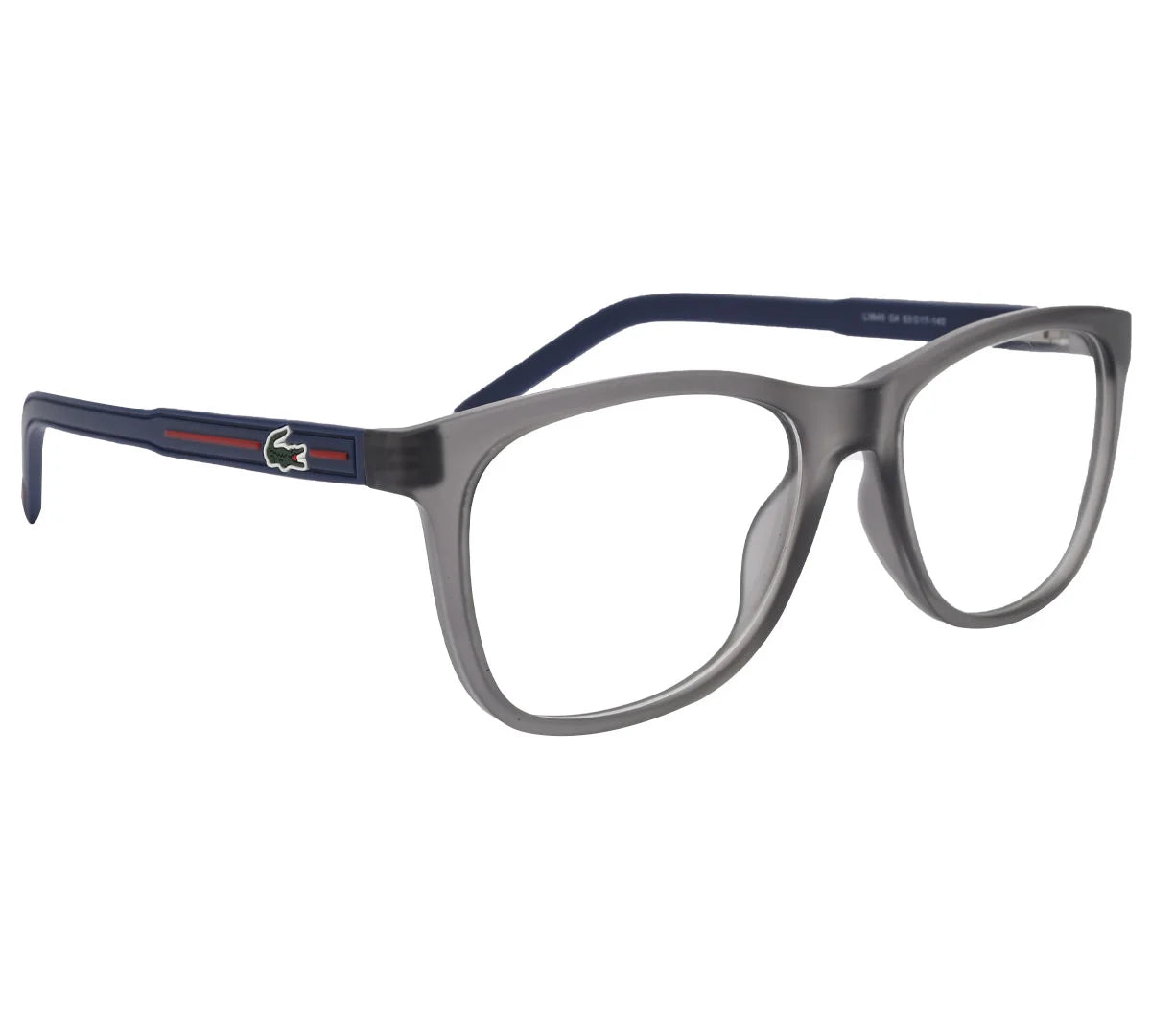 Lacoste Replica Eyeglasses - Bold Blue Oval Frame - Dark Gray