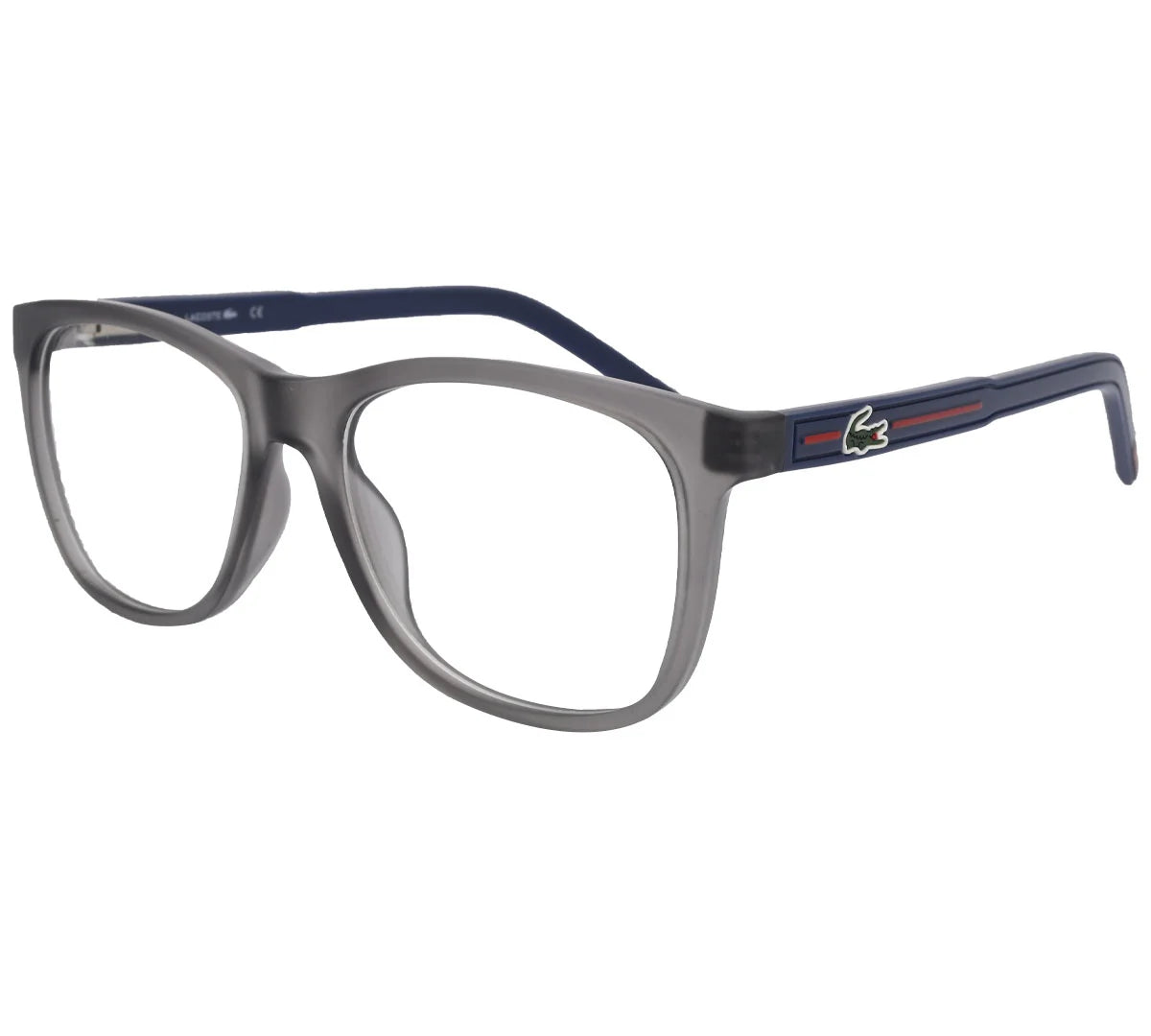 Lacoste Replica Eyeglasses - Bold Blue Oval Frame - Dark Gray