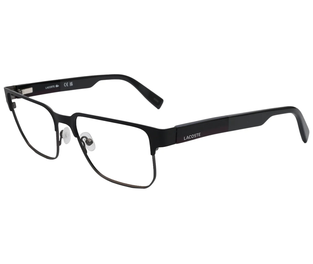 Lacoste L2290, Half-Rim Frame with Tortoise Shell Temples - Eyekart Premium Edition - Black