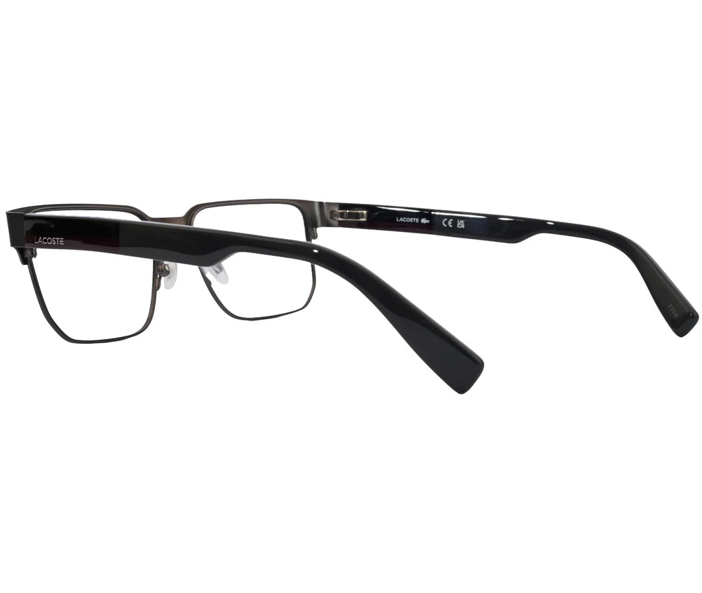 Lacoste L2290, Half-Rim Frame with Tortoise Shell Temples - Eyekart Premium Edition - Black