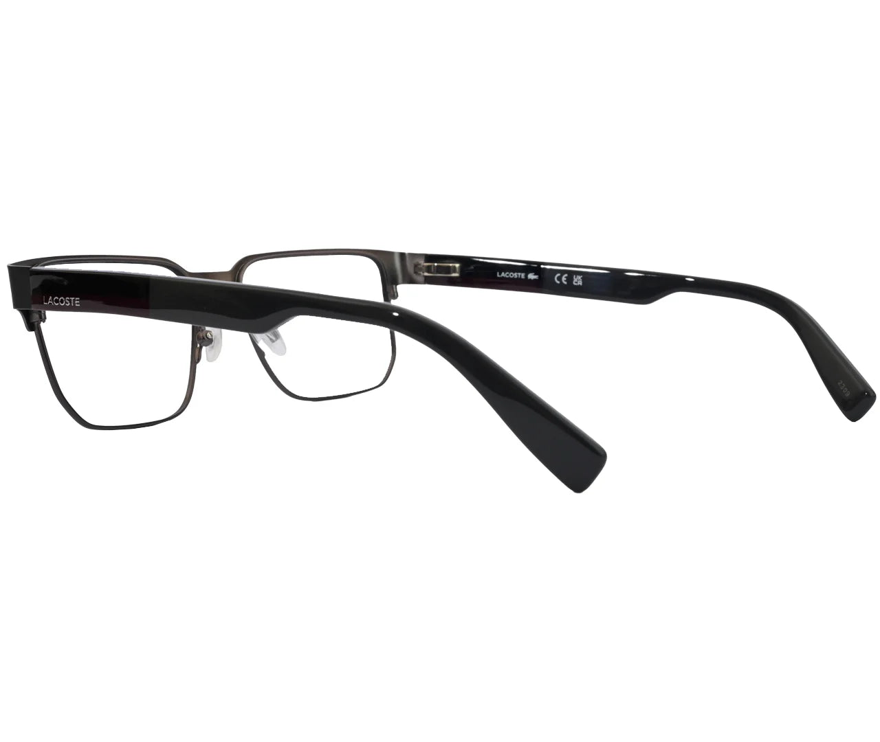 Lacoste L2290, Half-Rim Frame with Tortoise Shell Temples - Eyekart Premium Edition - Black