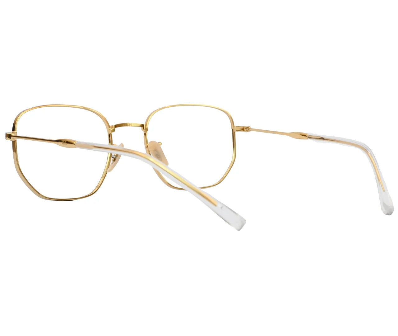 Ray-Ban RX6496, Golden Geometric Eyeglasses – Luxurious Minimalism