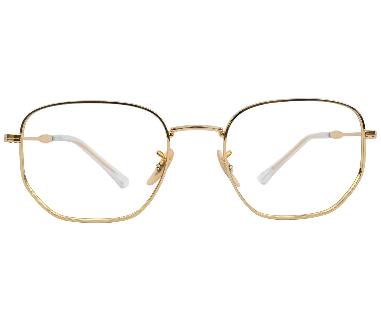 Ray-Ban RX6496, Golden Geometric Eyeglasses – Luxurious Minimalism