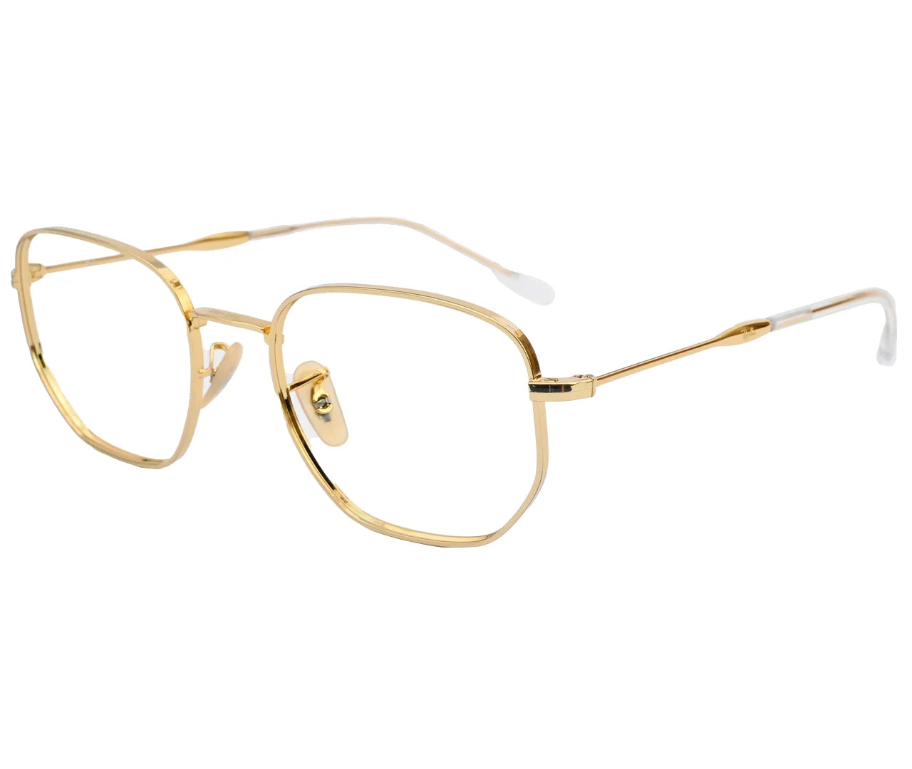 Ray-Ban RX6496, Golden Geometric Eyeglasses – Luxurious Minimalism