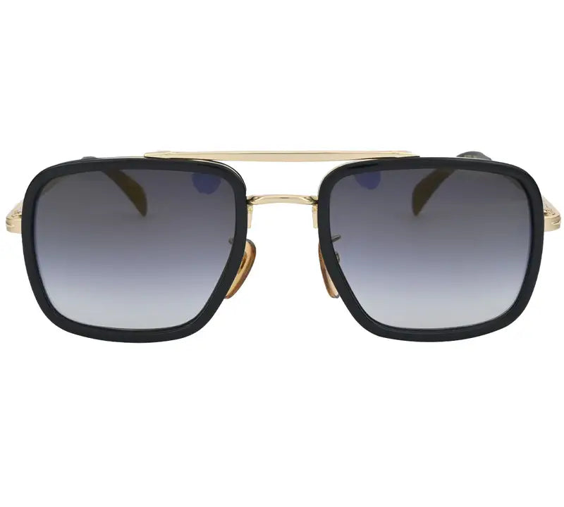 David Beckham DB7002/S, Sunglasses – Gold Frame with Black Accents and Gradient Lenses