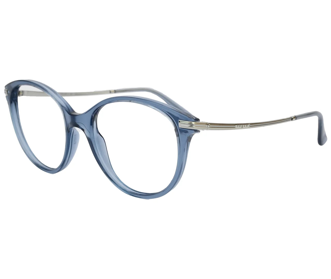 Vogue VO5423, Eyeglasses – Transparent Blue Frame with Metal Temples