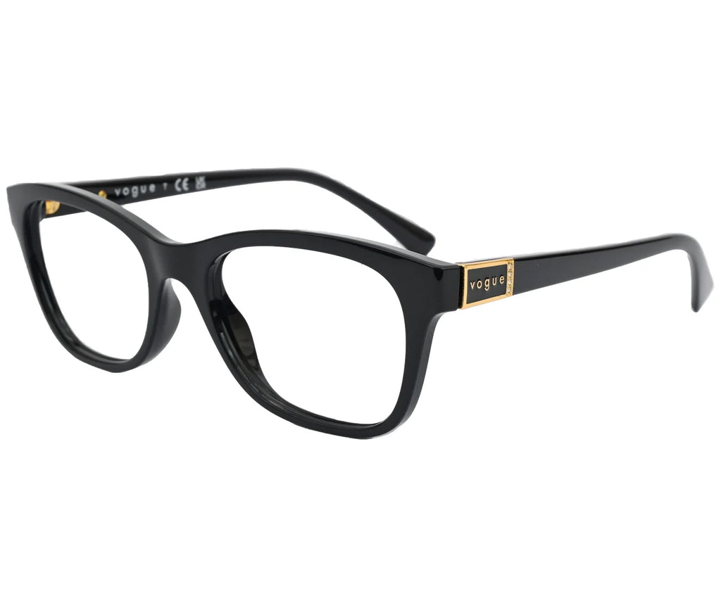 Vogue VO5424-B, Eyeglasses – Black Frame with Gold Logo Detail