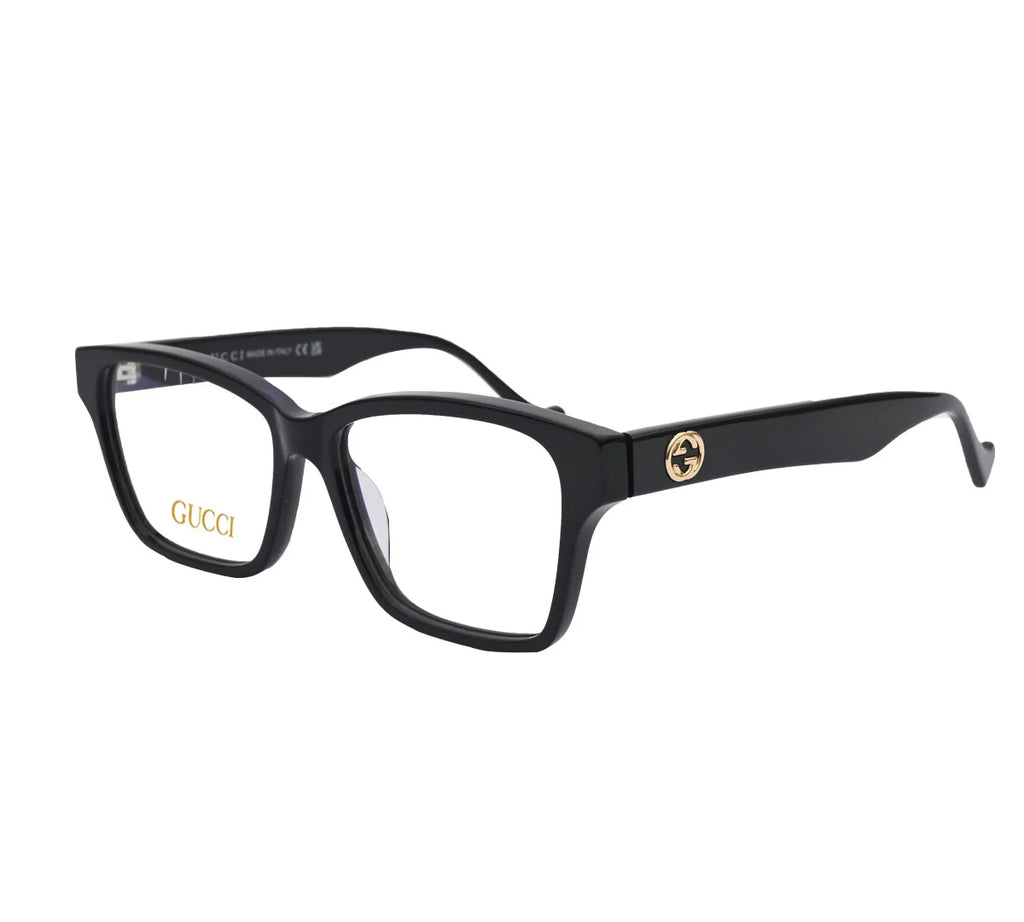Gucci Replica Eyeglasses - Premium Tortoise Shell with Gold Detailing - Black