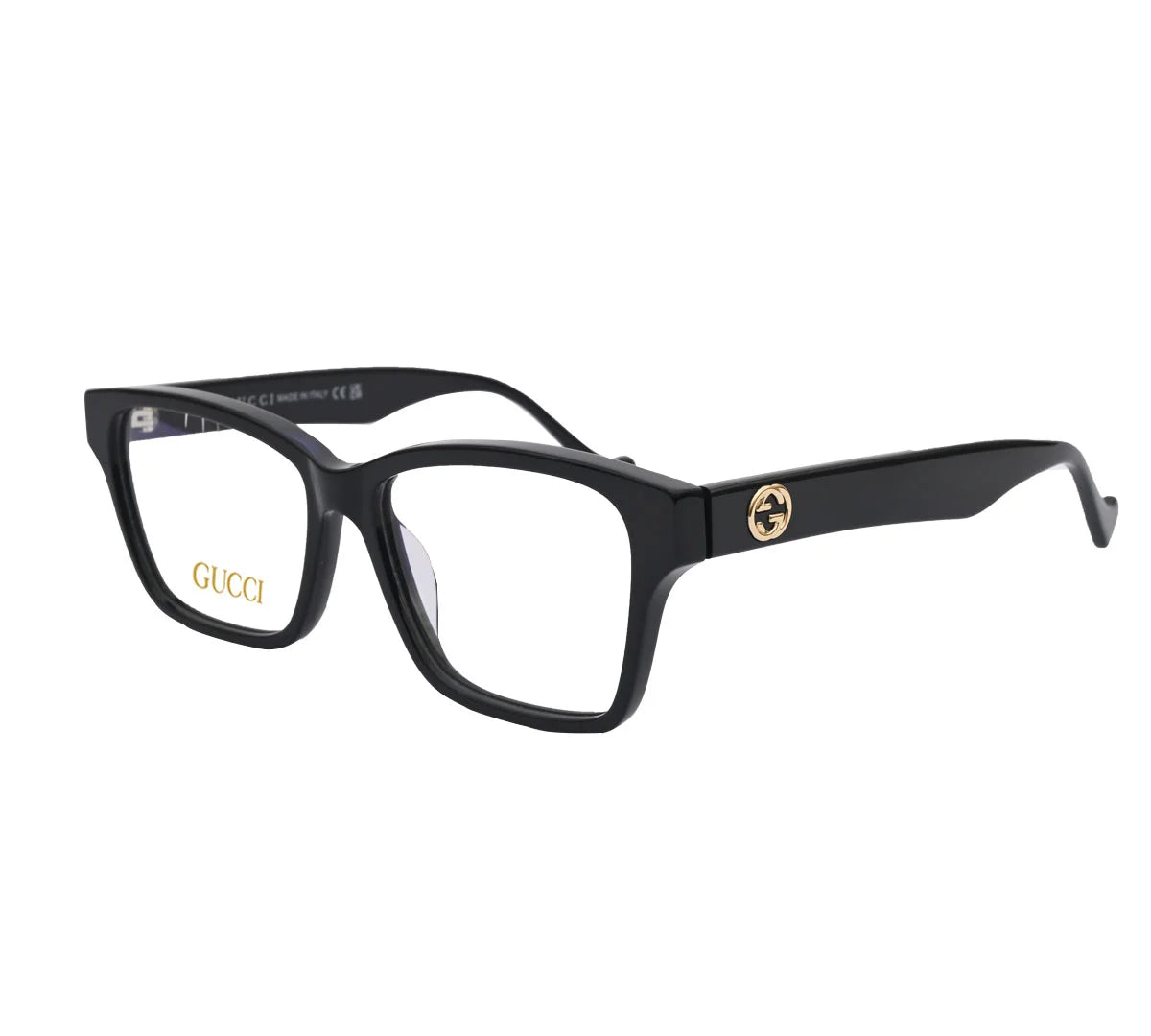 Gucci Replica Eyeglasses - Premium Tortoise Shell with Gold Detailing - Black