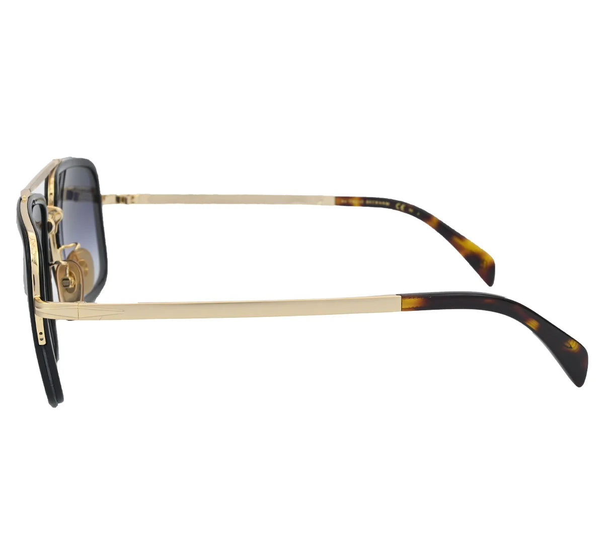 David Beckham DB7002/S, Sunglasses – Gold Frame with Black Accents and Gradient Lenses